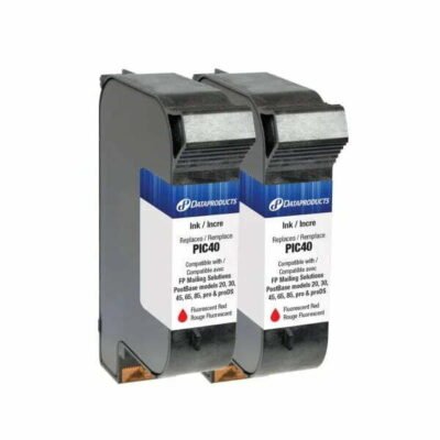 FP Mailing Solutions PIC40 Fluorescent Red Postage Ink Cartridge 2-pack by Dataproducts - DPCPIC40